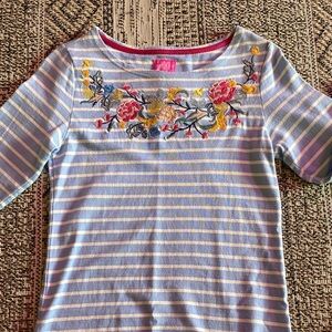 Joules Harbour cotton slip dress with floral embroidery - Size 6 US (607)